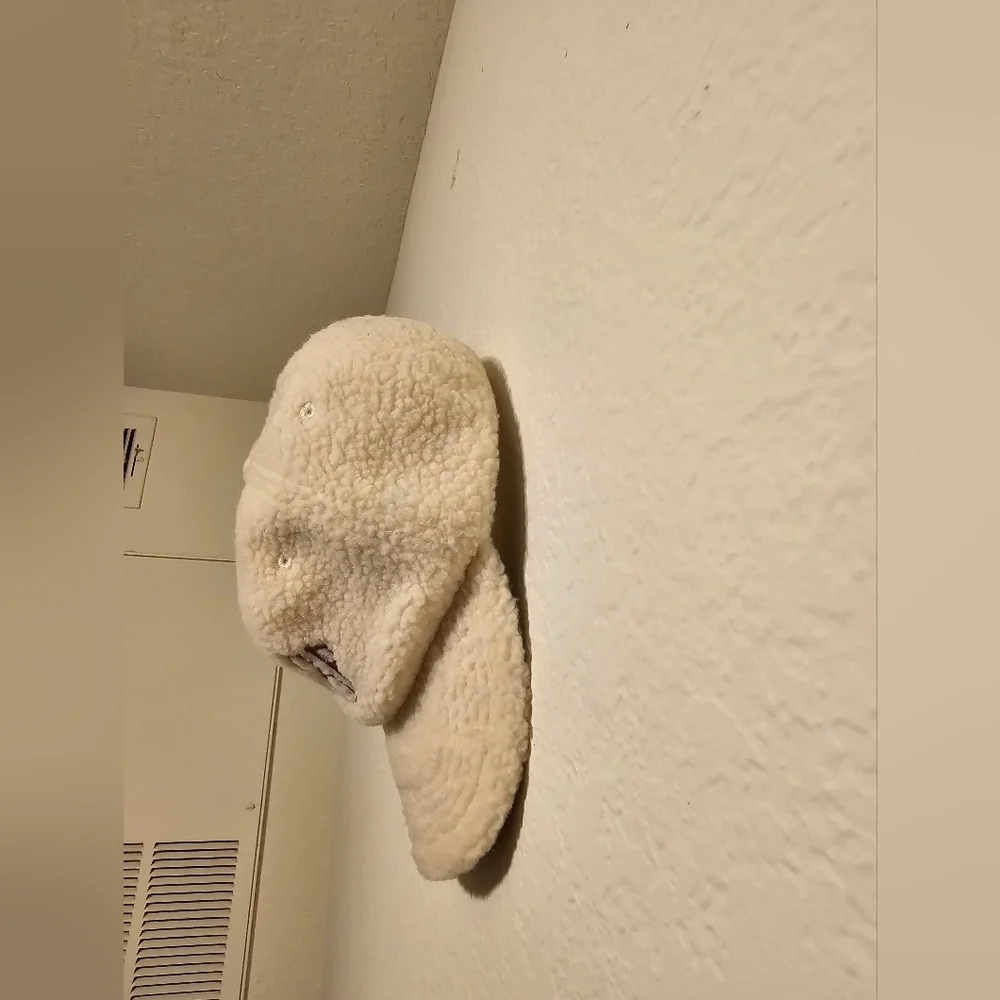 Cream Sherpa  Baseball Cap - Cozy Winter Hat